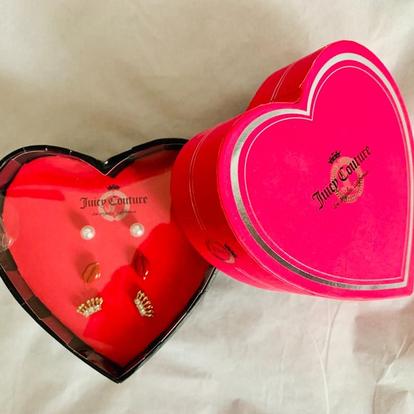 Juicy Couture Jewelry - NEW IN BOX SEALED! JUICY COUTURE SET OF 3 EARRINGS LIPS CROWN PEARL